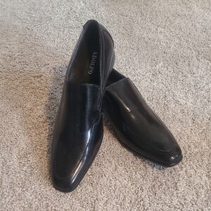 GUC Adolfo Black Patent Leather Glossy Loafers Men 11.5